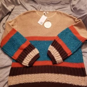 NWT Umgee teal/brown sweater Sz 1X